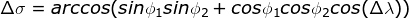 Haversine distance formula